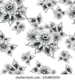 Abstract elegance seamless pattern with floral background