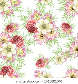 Abstract elegance seamless pattern with floral background