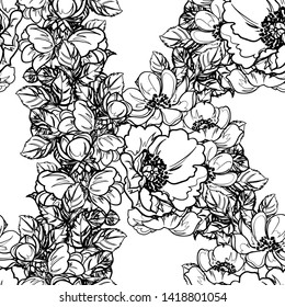 Abstract elegance seamless pattern with floral background