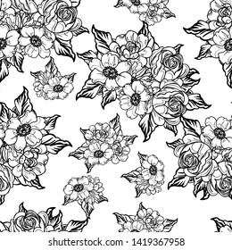 Abstract elegance seamless pattern with floral background