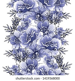 Abstract elegance seamless pattern with floral background