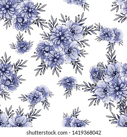 Abstract elegance seamless pattern with floral background