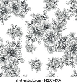 Abstract elegance seamless pattern with floral background