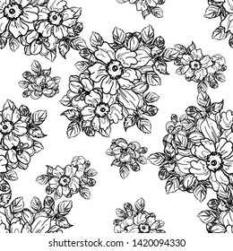 Abstract elegance seamless pattern with floral background