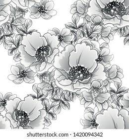 Abstract elegance seamless pattern with floral background