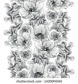 Abstract elegance seamless pattern with floral background
