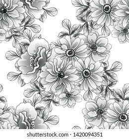 Abstract elegance seamless pattern with floral background