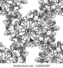 Abstract elegance seamless pattern with floral background