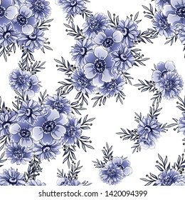 Abstract elegance seamless pattern with floral background