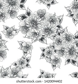 Abstract elegance seamless pattern with floral background
