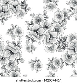 Abstract elegance seamless pattern with floral background