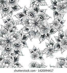 Abstract elegance seamless pattern with floral background