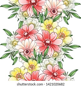 Abstract elegance seamless pattern with floral background