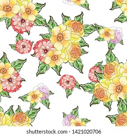 Abstract elegance seamless pattern with floral background