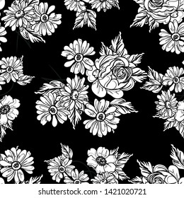 Abstract elegance seamless pattern with floral background