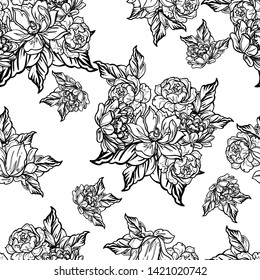 Abstract elegance seamless pattern with floral background