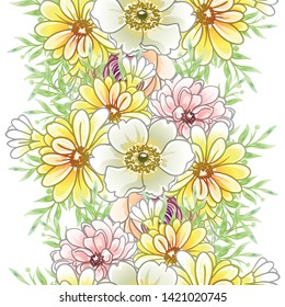 Abstract elegance seamless pattern with floral background