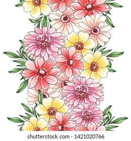 Abstract elegance seamless pattern with floral background