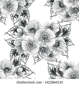 Abstract elegance seamless pattern with floral background