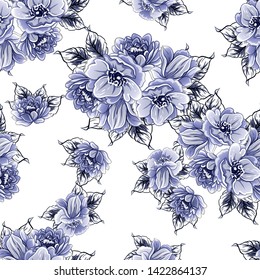 Abstract elegance seamless pattern with floral background