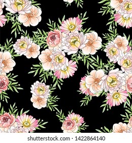 Abstract elegance seamless pattern with floral background