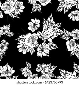Abstract elegance seamless pattern with floral background
