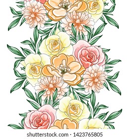 Abstract elegance seamless pattern with floral background

