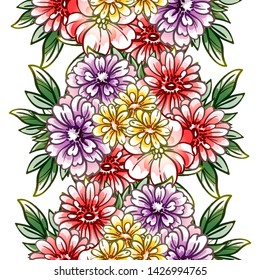 Abstract elegance seamless pattern with floral background