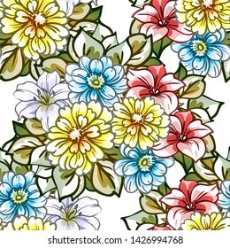 Abstract elegance seamless pattern with floral background