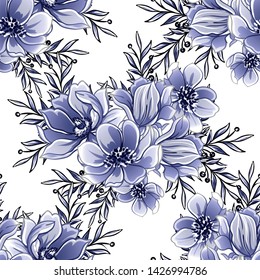 Abstract elegance seamless pattern with floral background