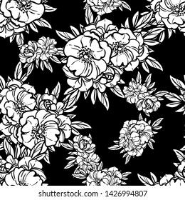 Abstract elegance seamless pattern with floral background