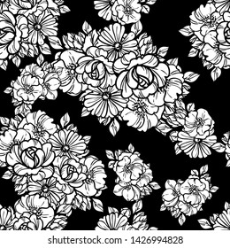 Abstract elegance seamless pattern with floral background