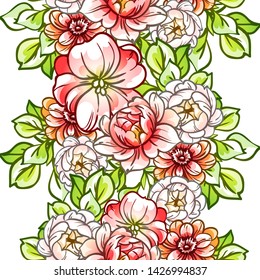 Abstract elegance seamless pattern with floral background