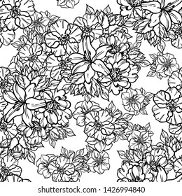 Abstract elegance seamless pattern with floral background