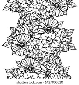 Abstract elegance seamless pattern with floral background