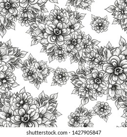 Abstract elegance seamless pattern with floral background