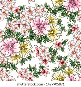 Abstract elegance seamless pattern with floral background