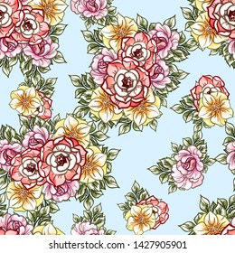 Abstract elegance seamless pattern with floral background