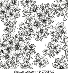 Abstract elegance seamless pattern with floral background