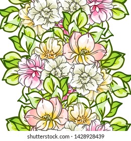 Abstract elegance seamless pattern with floral background