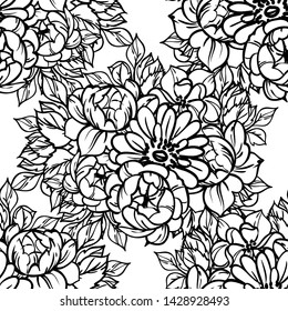 Abstract elegance seamless pattern with floral background