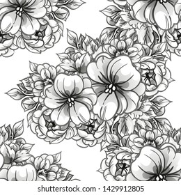 Abstract elegance seamless pattern with floral background