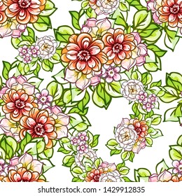 Abstract elegance seamless pattern with floral background