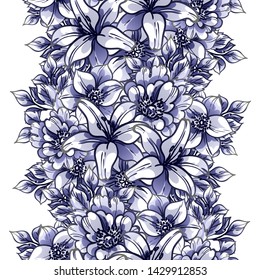 Abstract elegance seamless pattern with floral background