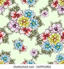Abstract elegance seamless pattern with floral background