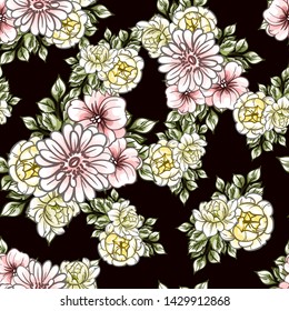 Abstract elegance seamless pattern with floral background