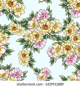 Abstract elegance seamless pattern with floral background