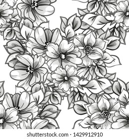 Abstract elegance seamless pattern with floral background