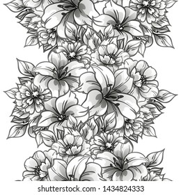 Abstract elegance seamless pattern with floral background