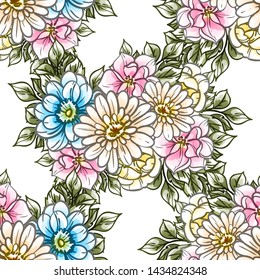 Abstract elegance seamless pattern with floral background